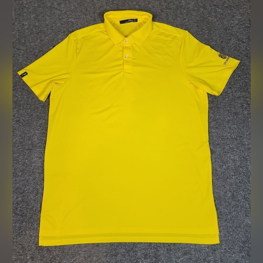 Ralph Lauren RLX Men Golf Polo Shirt Size XL Yellow Stonebriar Logo Embroidered